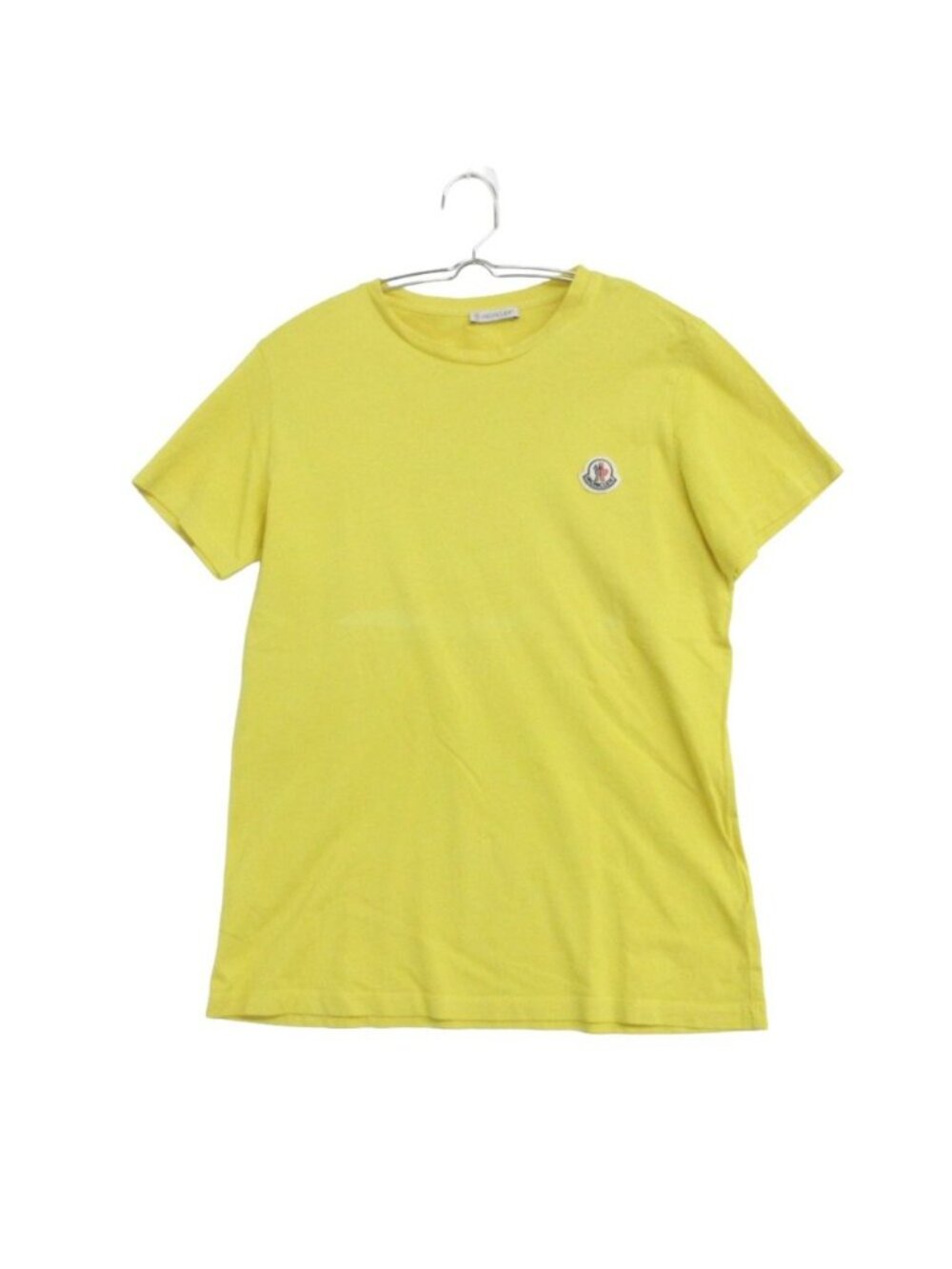 Moncler Short Sleeve T-Shirt Logo Patch Crew Neck Top Yellow SS